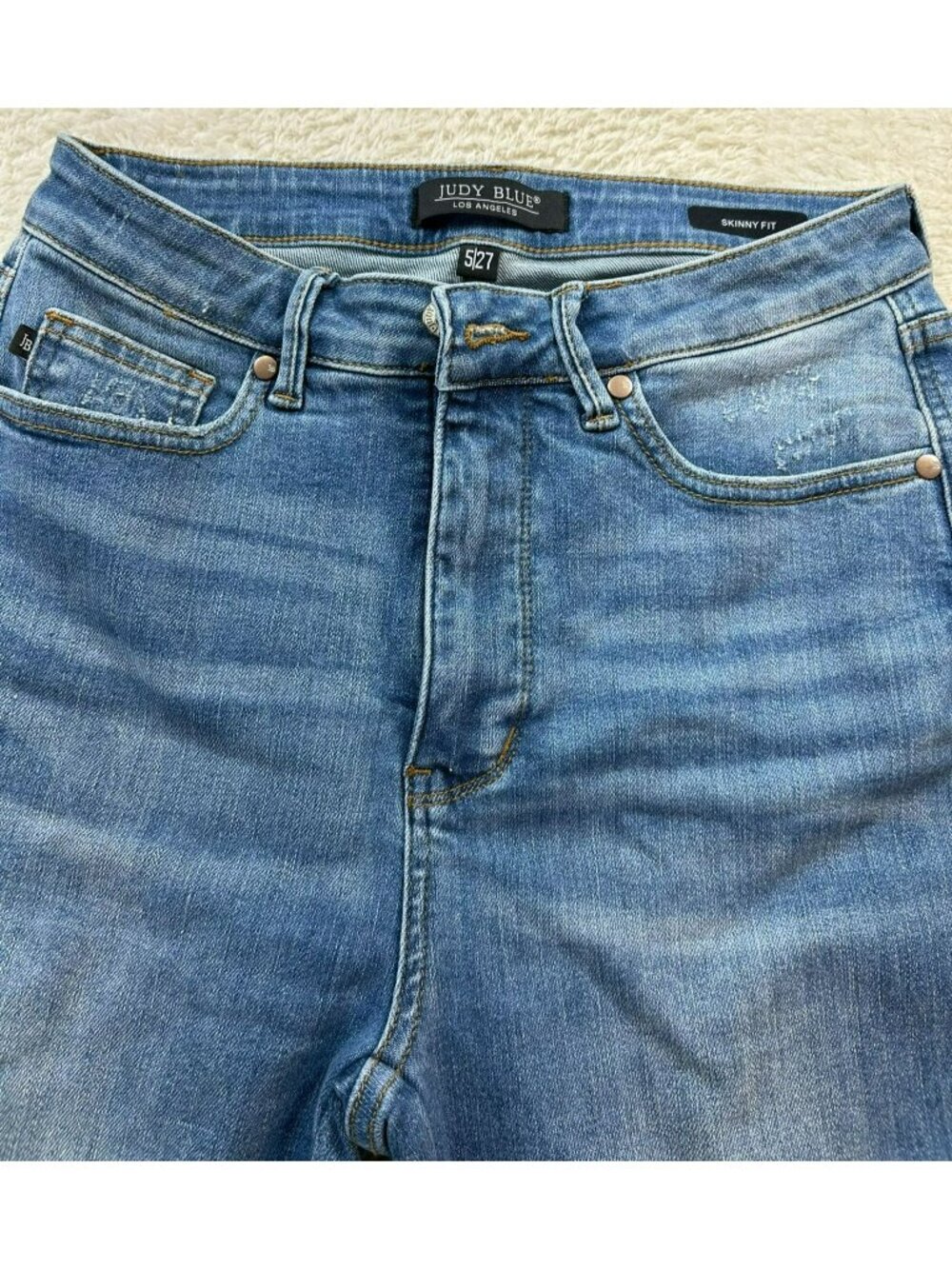 Judy Blue Womens Skinny Fit Jeans Size 5/27 Medium & Dark Wash Denim Stretch - Picture 7 of 12